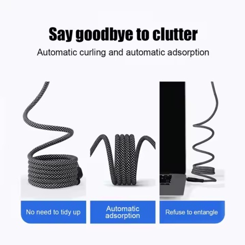 1467166-4 4 pcs USB-C Magnetic Charging Cable 60W - Anti-Tangle - 1m - Free shipping