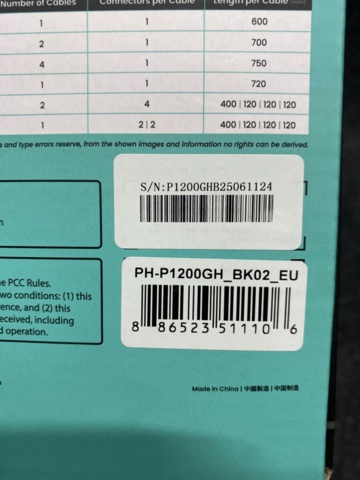 1464721-3 Power supply Phanteks AMP GH 1200W Platinum Black