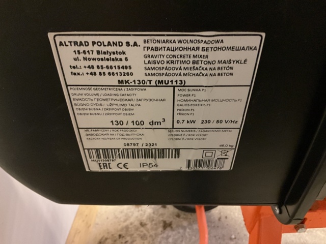 1197444-6 Cementblandare Altrad  130L