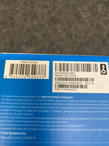 1467272-3 Övervakningskamera TP-Link Tapo C216 2K utomhus