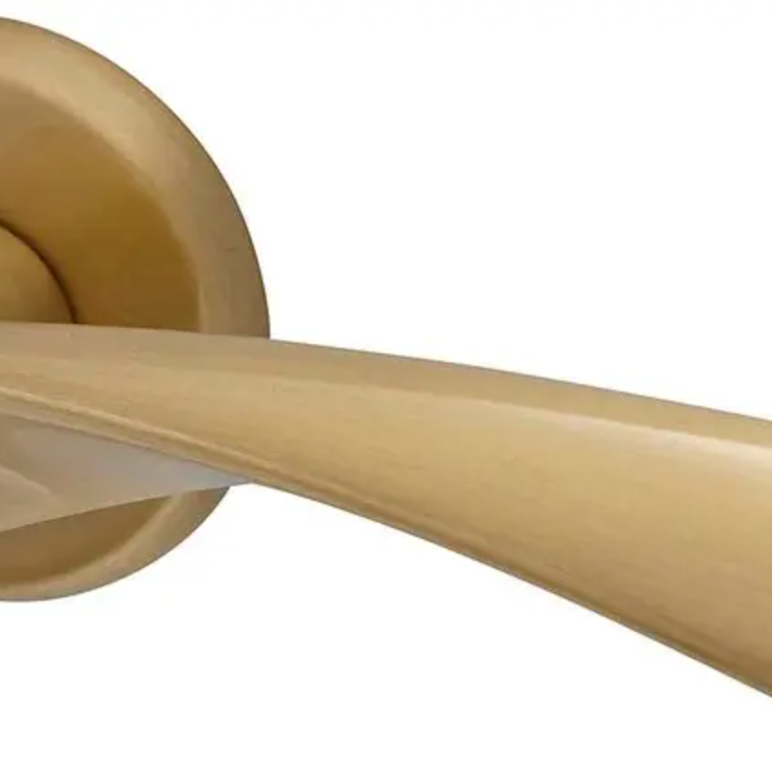 1467574-1 Exterior door handle, 2 pcs – White brass, round rosette