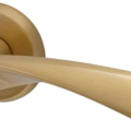 1467578-1 Ytterdörrhandtag, 2 st – Hvid mässing, rund rosett