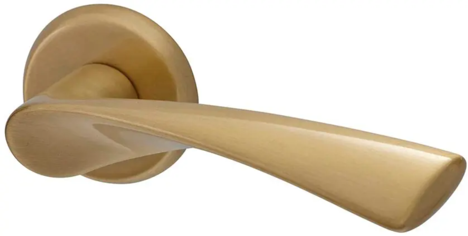 1467578-1 Ytterdörrhandtag, 2 st – Hvid mässing, rund rosett