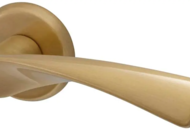 1467584 Ytterdörrhandtag, 2 st – Hvid mässing, rund rosett