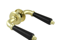 1463573 Interior door handles, 8 pcs – Millers, matte brass, black grip