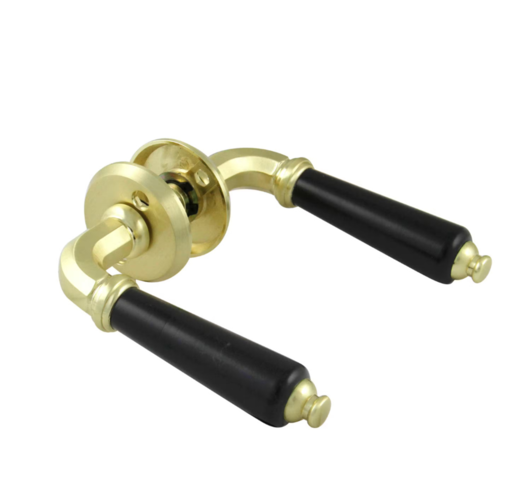 1463573-1 Interior door handles, 8 pcs – Millers, matte brass, black grip