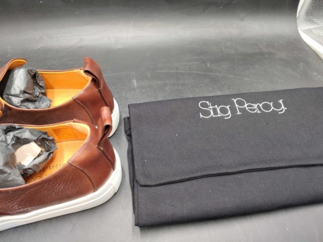 1462486-3 Slip-on shoes - Stig Percy, men's, size 46, brown