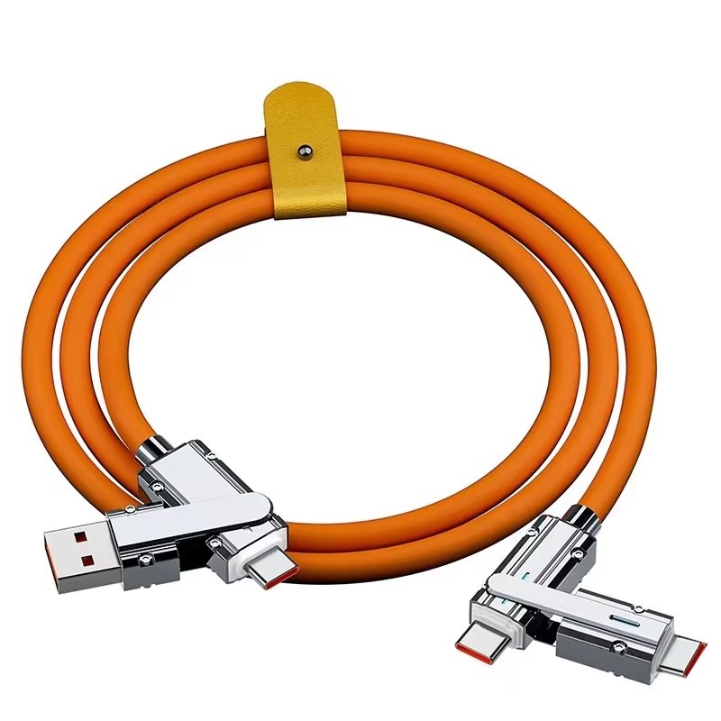 1468292-1 3 st 4-i-1 Snabbladdningskabel 65 W - Orange 2m - Fri frakt