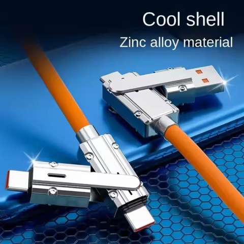 1468293-4 3 pcs 4-in-1 Fast Charging Cable 65 W - Blue 1.5m - Free shipping