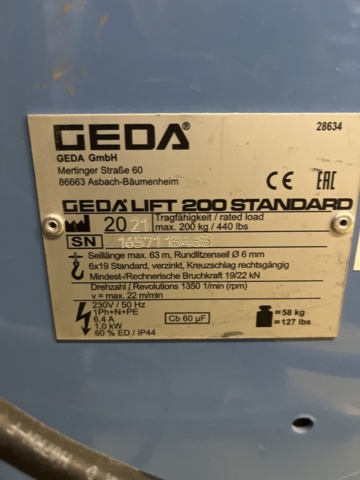 1430096-12 Elektrisk material/snedbanehiss - Geda Lift 200 standard -2021