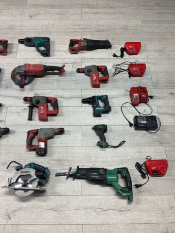1430101-2 Samling med elmaskiner - Makita, Hikoki, Milwaukee