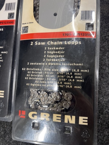 1448023-4 3 st motorsågssvärd och kedja Grene 15"