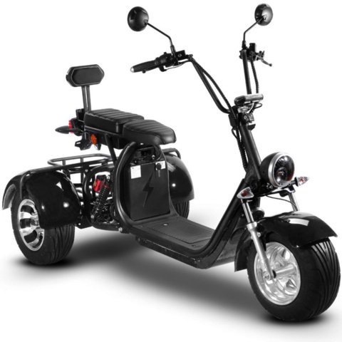 1466571-1 Fatscooter Trehjuling 2000W | Moped klass 1 - Svart