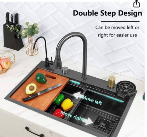 1468844-3 Sink in stainless black steel, new - shipping included