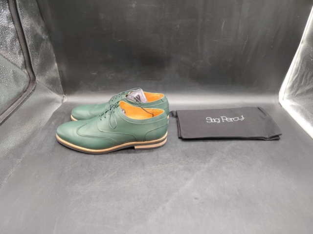 1462503-2 Shoes – Stig Percy, green leather, men's, size 45