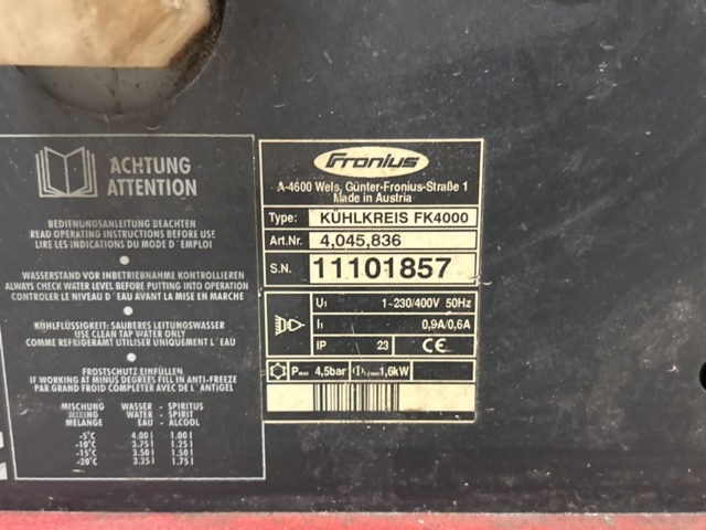 1457429-11 MIG/MAG welding with cooler - Fronius TransPuls Synergic 4000