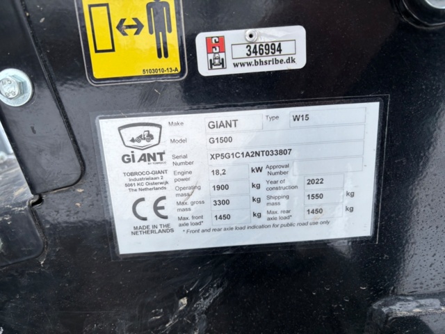 918937-21 Kompaktlastare - Giant G1500 (162h) 2022'