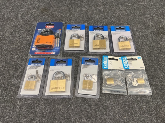 1468700-1 9 padlocks ABUS & Bårebo