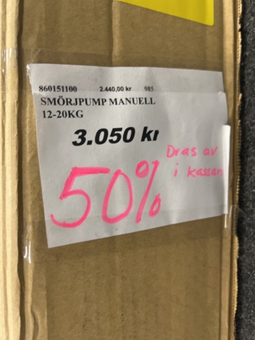 1468756-2 Smörjpump manuell 12-20kg