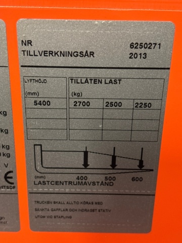 1410879-9 Fyrvägstruck - BT FRE270 -2013