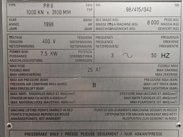 1444826-16 Kantpress - Beyeler PR6 Serie