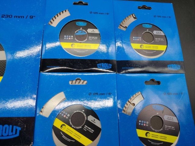 1465835-6 Diamantkapskivor, 9 st – Tyrolit, blandade diametrar, universal