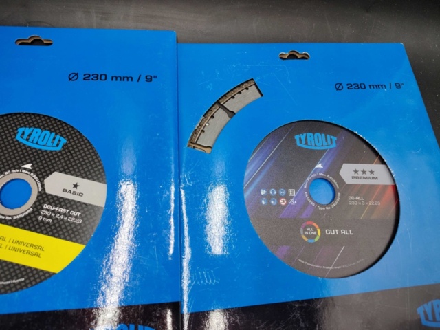 1465836-3 Diamantkapskivor, 9 st – Tyrolit, blandade diametrar, universalskärning