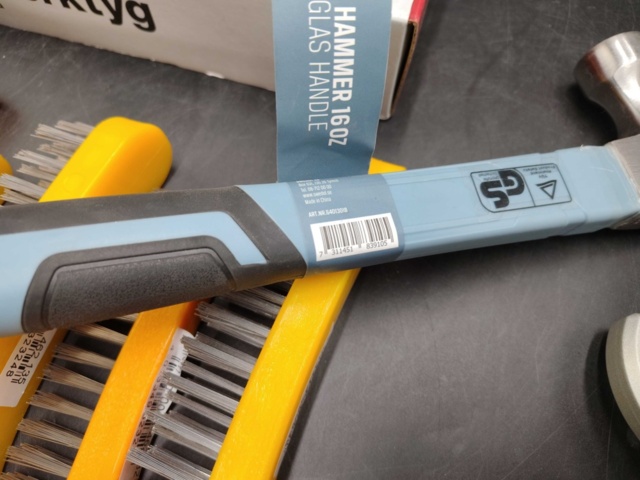 1465839-6 Handverktyg, 11 st, blindnitverktyg, stålborstar, hammare, sidhandtag