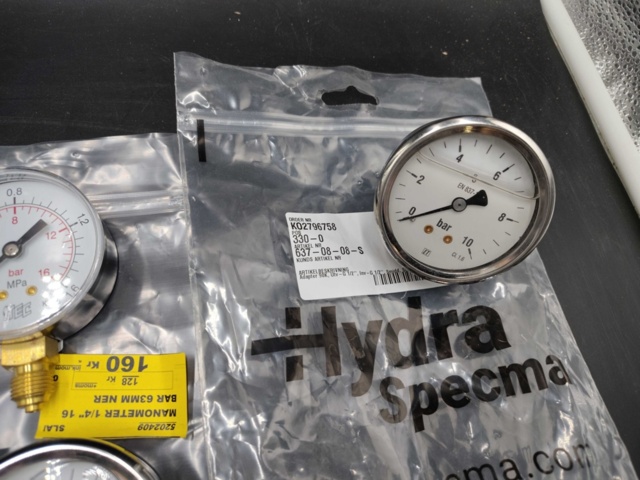 1465843-6 Manometrar och adaptrar, 10 st – hydraulik, tryckmätning, blandade anslutningar