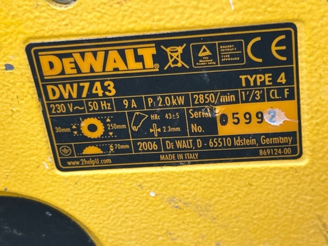 1410872-10 Bordssåg och kap-/gersåg - Luna BCS 250 M / DeWalt DW743