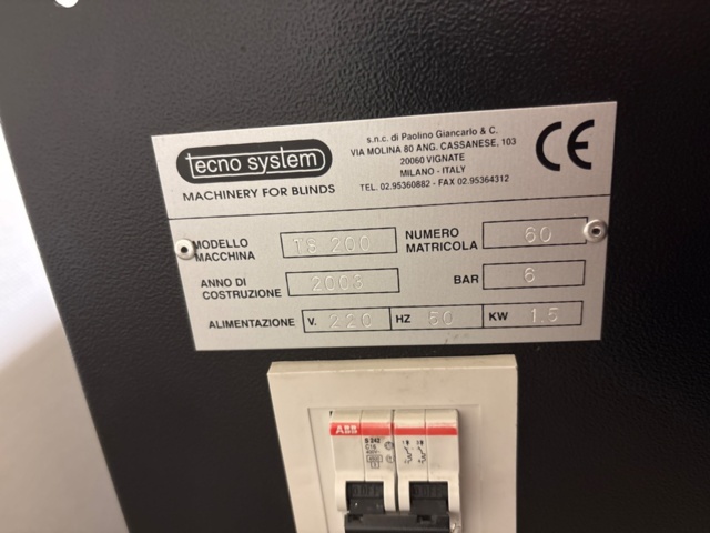 1410904-6 Maskin för tillverkning av  lamellgardiner - Tecno System TS 200 -2003