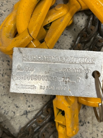 1436488-5 Tegelkärra, kompressor och surrningskätting - Hörby Bruk, Aerfast m.fl.