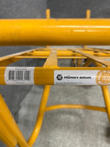 1436488-7 Tegelkärra, kompressor och surrningskätting - Hörby Bruk, Aerfast m.fl.