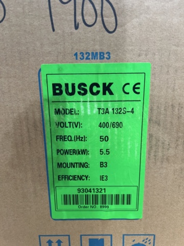 1471085-3 3-fasmotor Busck T3A132S-4 5,5kw 1400 r/m 400/690V B3