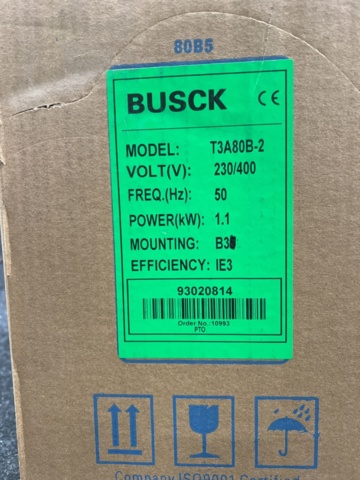 1471092-4 3-fasmotor Busck T3A80B-2 1,1kw 2800 r/m 230/400V B3