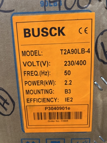 1471118-3 3-phase motor Busck T2A90LB-4 2.2kW 1400r/m 230/400V B3