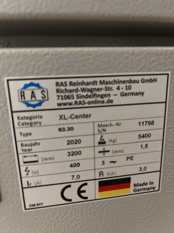 1421694-6 Kantvikmaskin - RAS XL-Center Typ 63.30 -2020