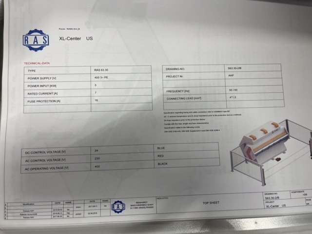 1421694-15 Kantvikmaskin - RAS XL-Center Typ 63.30 -2020