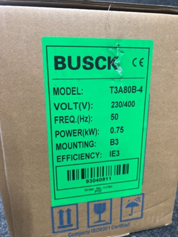 1471091-3 3-phase motor Busck T3A80B-4 0.75kw 1400 r/m 230/400V B3