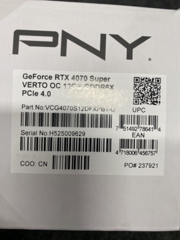 1467307-3 Grafikkort PNY GeForce RTX VERTO 4070 SUPER