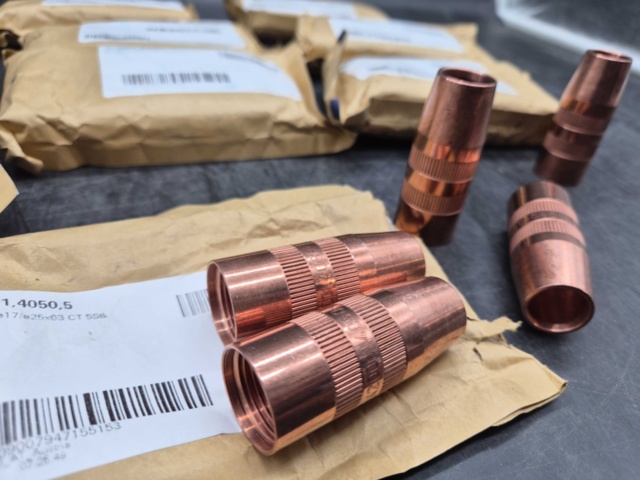 1472344-4 Gasskyddshylsor, 50 st, koppar, för MIG/MAG-svetsning