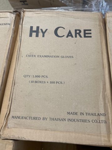 1436284-3 Parti med latexhandskar ca 60 kartonger - Hy Care (Small)