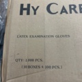 1436284-8 Parti med latexhandskar ca 60 kartonger - Hy Care (Small)