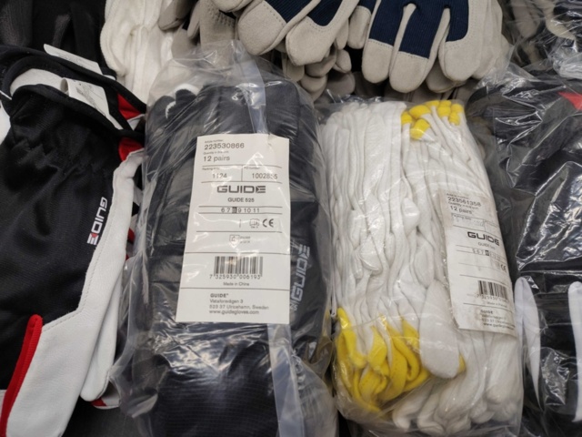 1472347-4 Arbetshandskar, 93 st, Guide – blandade modeller, stl 8