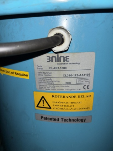 1444857-2 Oljedimavskiljare – 3nine CLARA1000 – 2006