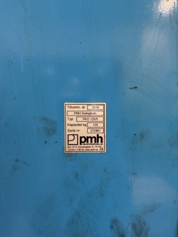 1444881-2 Pelarsvängkran – PMH PKO 125/5