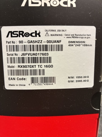 1472307-3 Grafikkort ASRock AMD Radeon RX 9070 XT Taichi OC