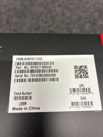 1472325-3 Graphics card ASUS Prime AMD Radeon RX 9070 XT OC