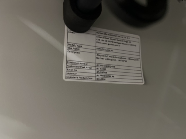 1472526-8 Klädskåp CLICK Omonterat, 2 sektioner, 4 dörrar