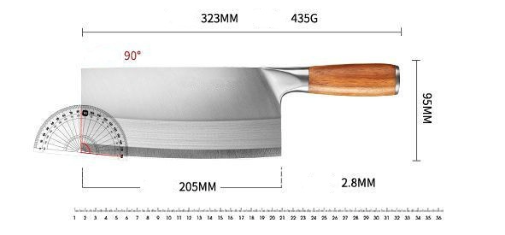 1472638-6 3-delat Knivset - Köttklyvare - Fri frakt
